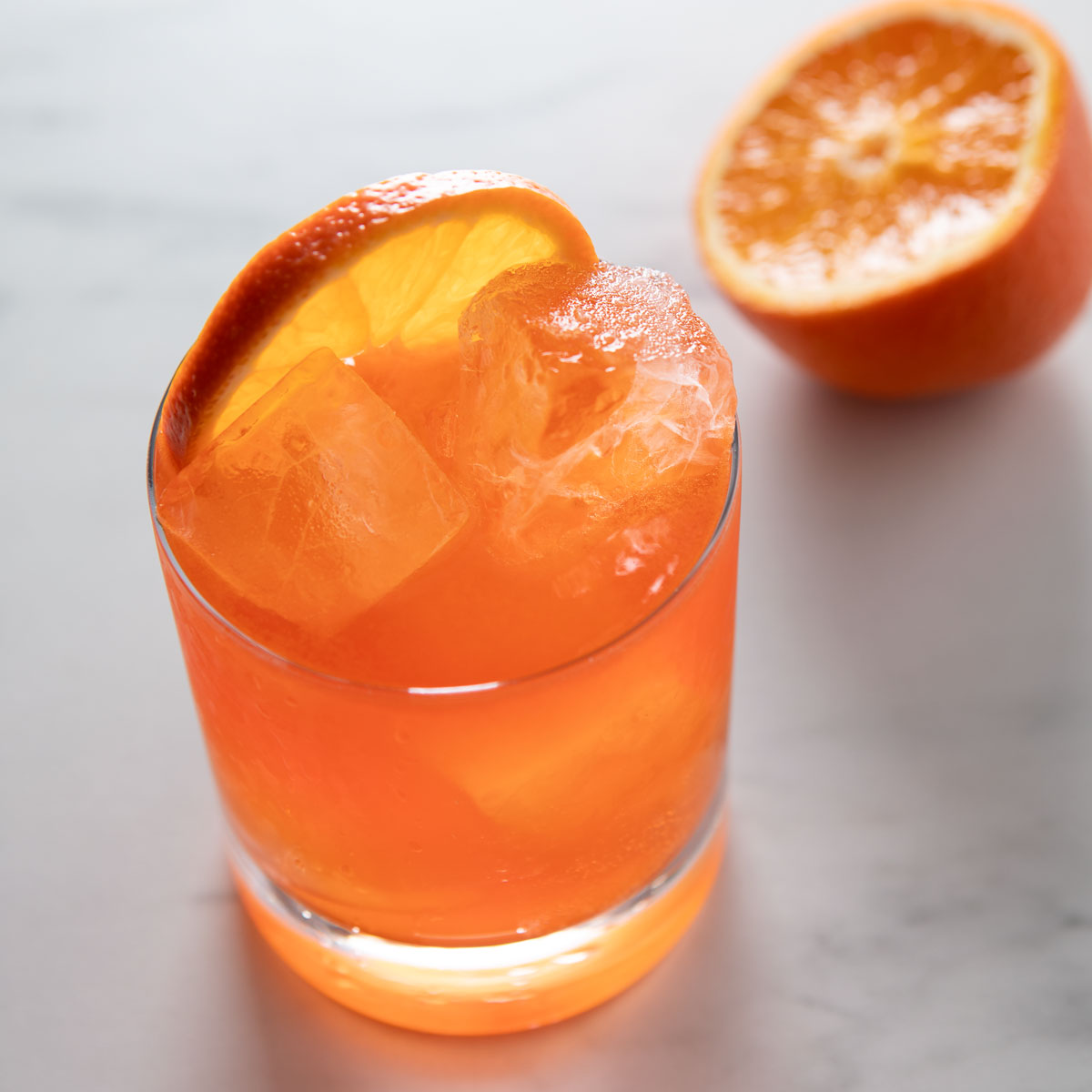 aperol rosé cocktail with orange