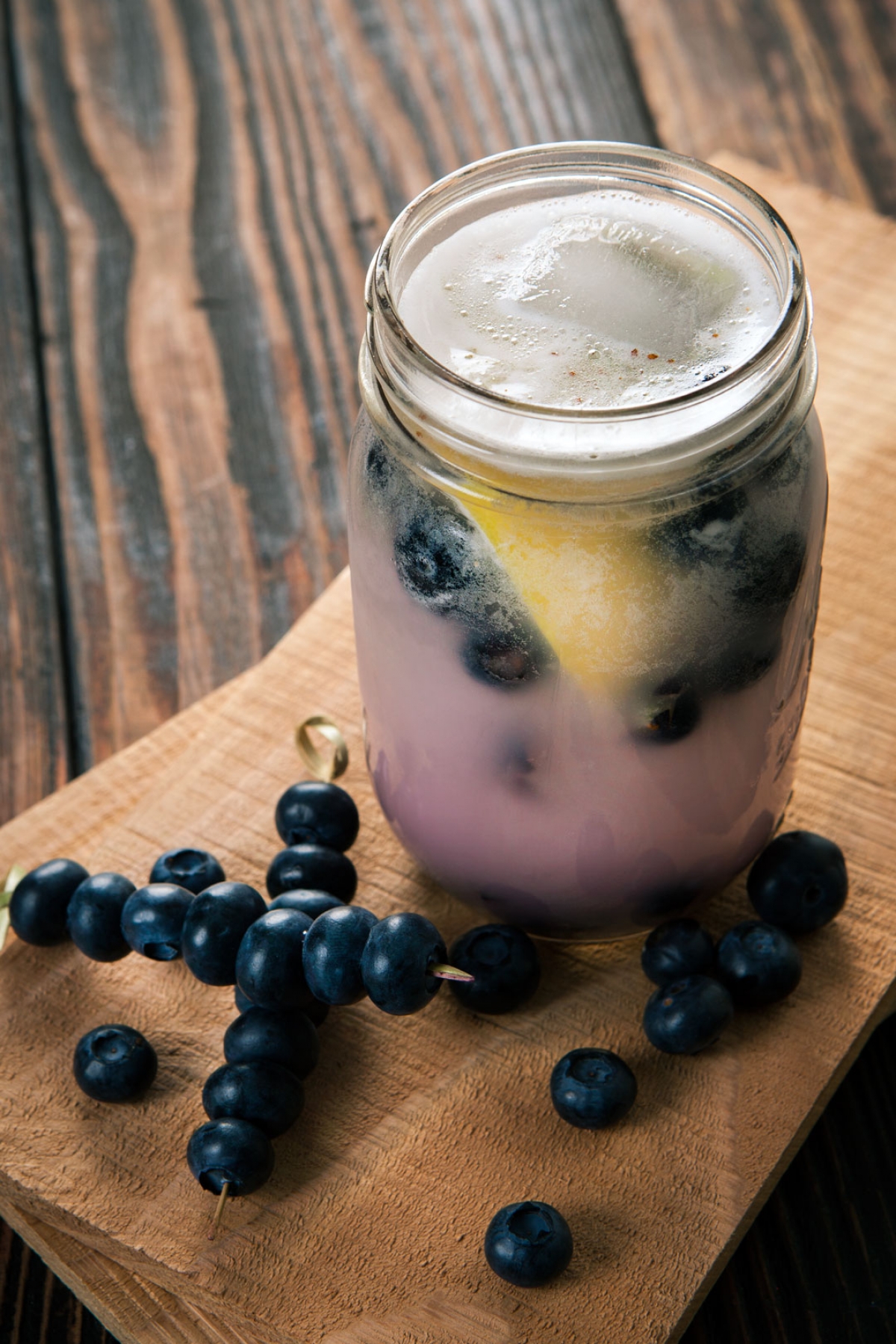 Vodka Coconut Lemonade with Blueberries